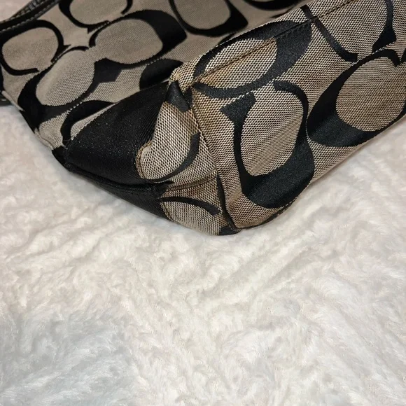 Coach Black and White Signature Tote - Picture 4 of 5